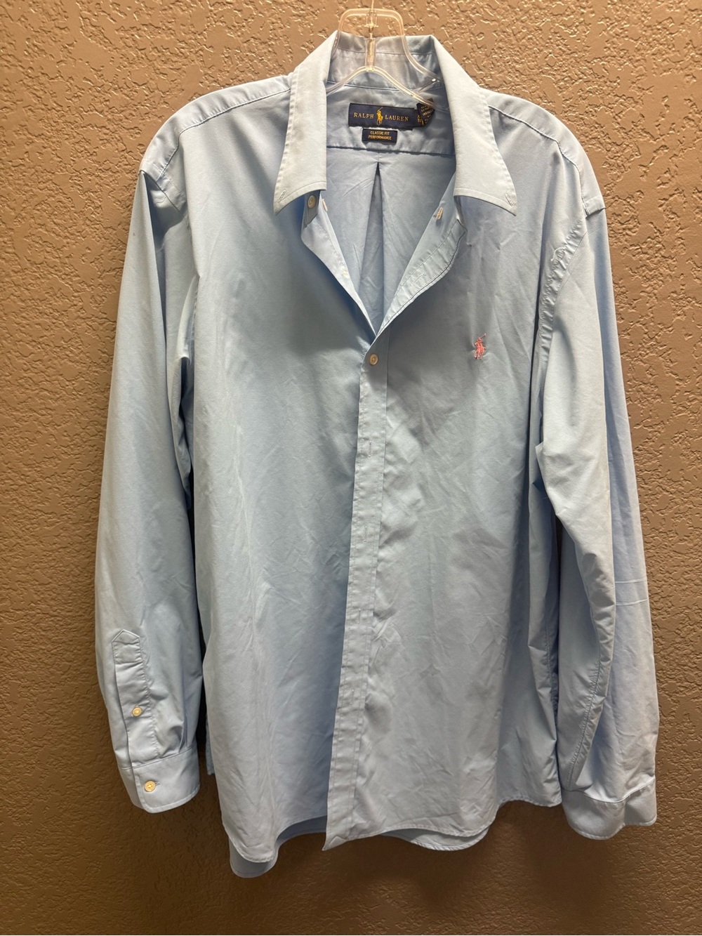 Ralph Lauren Light Blue Button-Down Performance Classic Fit Men's Shirt